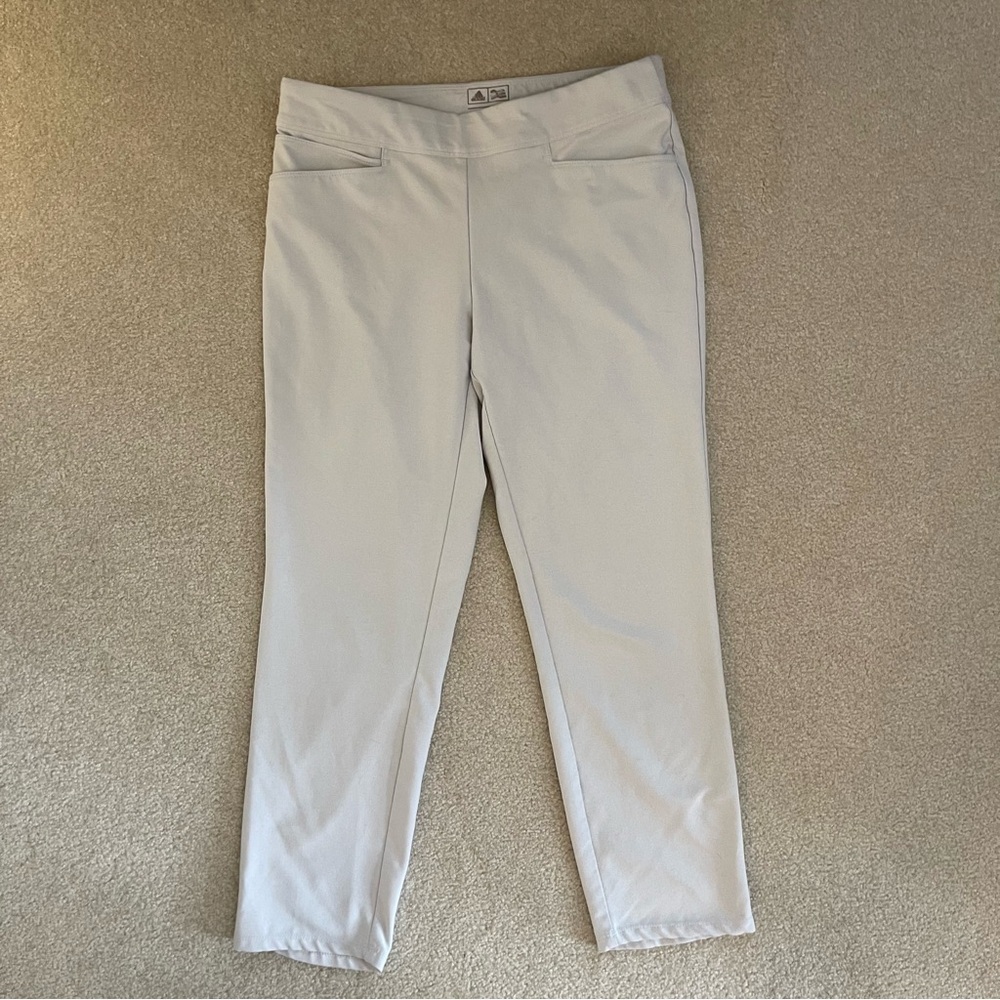 Adidas Pull On Golf Sports Crop Pant white gray size small